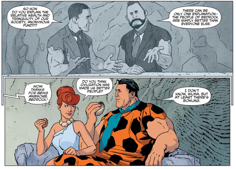 Illustration for article titled The Flintstones uses Bedrock as the foundation for sharp, striking satire